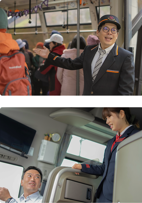 関東バスで働く人々の写真